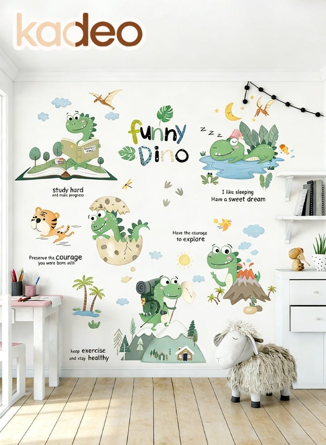 kadeo Dinosaur Wall Decals, Waterproof, PVC Material Wallpaper, Reusable Peel and Stick Vinyl Stickers for Kids’ Room,  Nursery & Playroom, Removable Wall Sticker Decoration - Image 1